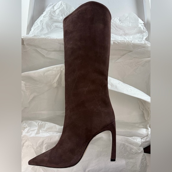 MARYANA SCULPT NUBUCK BOOT $298.00 Color Dark Chocolate Size 10 - Picture 7 of 16